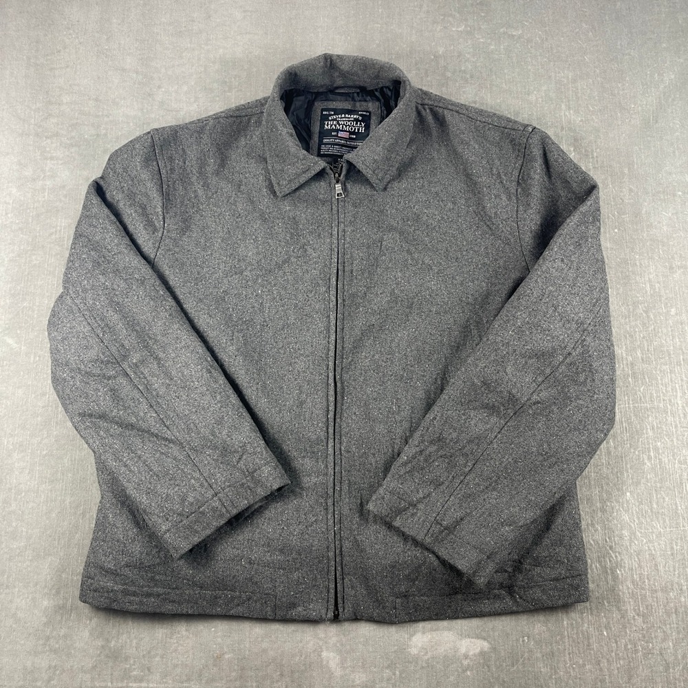 Steve & Barry's Men XXL Gray Wool Blend Full Zip The Woolly Mammoth Jacket